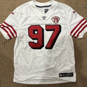 San Francisco Nick Bosa white Jersey size Large